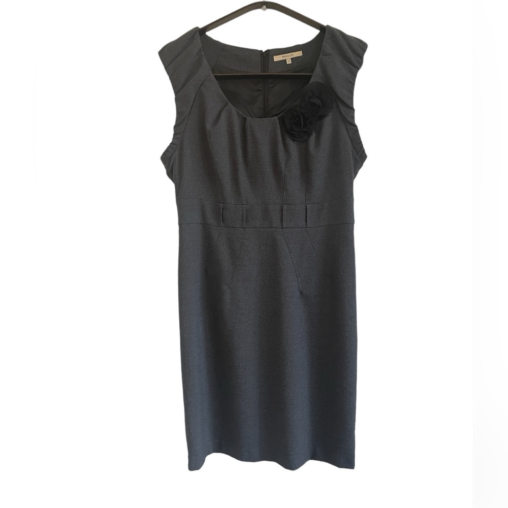 RW & CO Dress Gray Tweed look with floral accent size 10